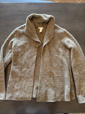 Tweeds Olive Green Shawl Collar Knit Cardigan